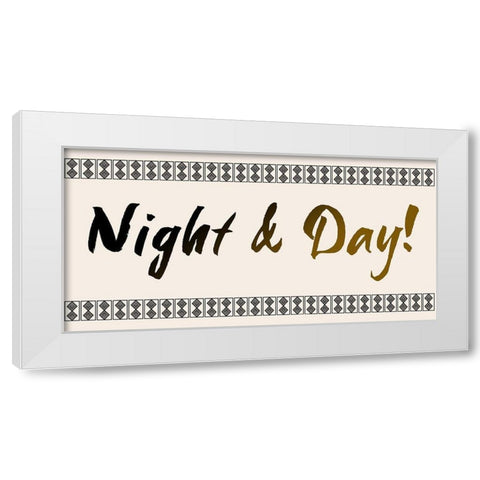 Night And Day White Modern Wood Framed Art Print by Phillip, Jamie