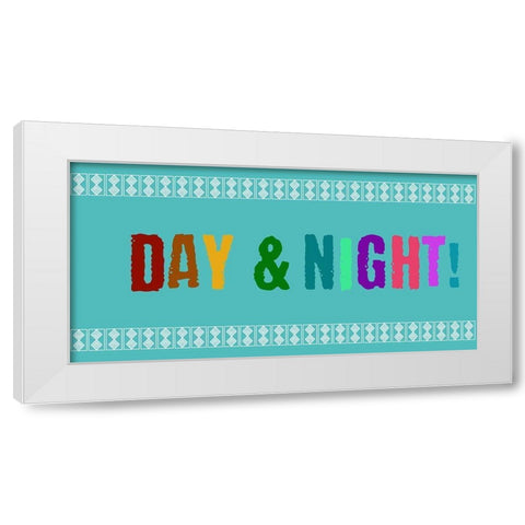 Night And Day 2 White Modern Wood Framed Art Print by Phillip, Jamie