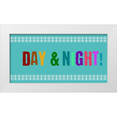 Night And Day 2 White Modern Wood Framed Art Print by Phillip, Jamie