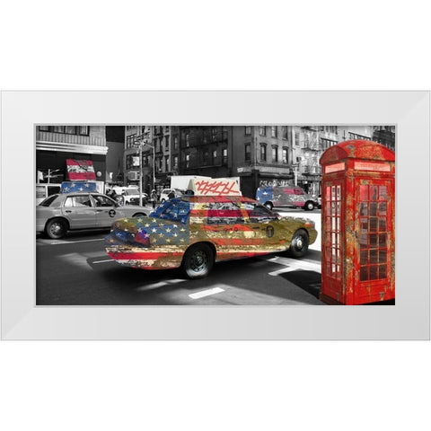 New London White Modern Wood Framed Art Print by Phillip, Jamie