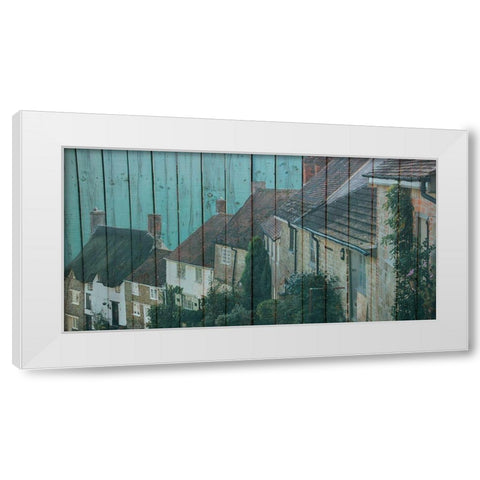 Brick Stone White Modern Wood Framed Art Print by Phillip, Jamie