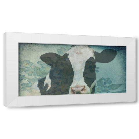 Cow On The Farm 1 White Modern Wood Framed Art Print by Phillip, Jamie