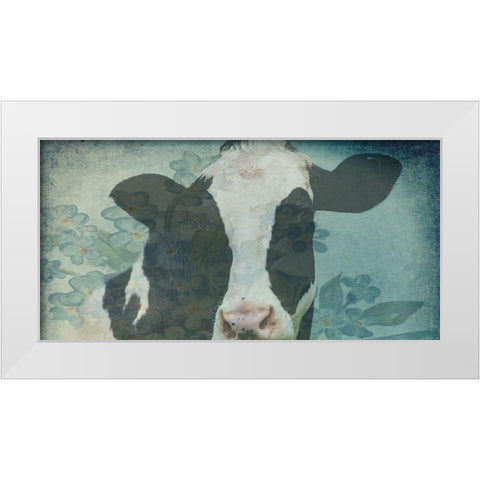 Cow On The Farm 1 White Modern Wood Framed Art Print by Phillip, Jamie