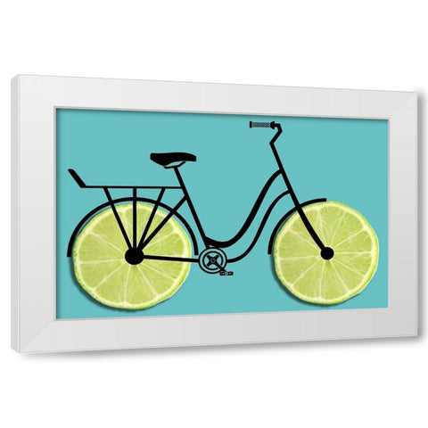 Lime Wheels White Modern Wood Framed Art Print by Phillip, Jamie