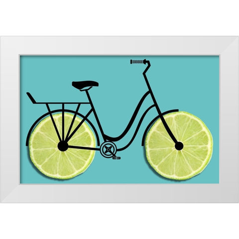 Lime Wheels White Modern Wood Framed Art Print by Phillip, Jamie
