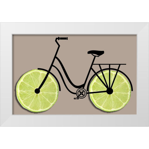 Lime Wheels 2 White Modern Wood Framed Art Print by Phillip, Jamie