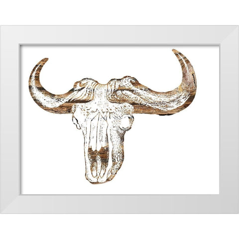 Skullo White Modern Wood Framed Art Print by Phillip, Jamie