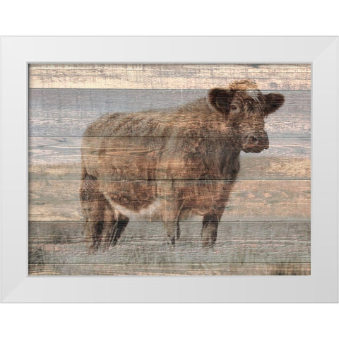 Farm Cow White Modern Wood Framed Art Print by Phillip, Jamie