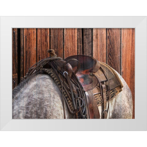 Horse On The Ranch White Modern Wood Framed Art Print by Phillip, Jamie