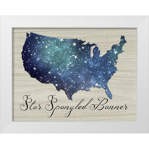 Star Spangled Banner White Modern Wood Framed Art Print by Phillip, Jamie