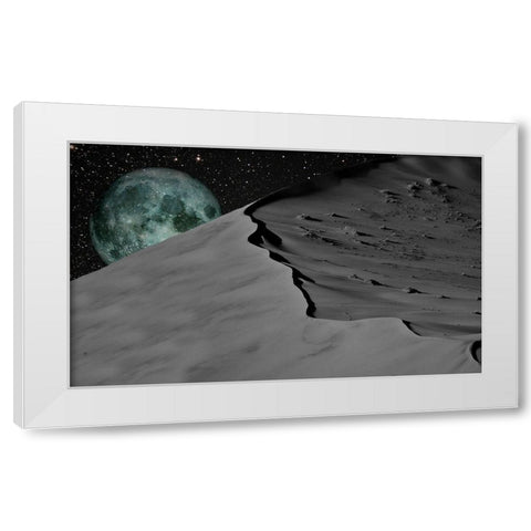 Space Moon White Modern Wood Framed Art Print by Phillip, Jamie