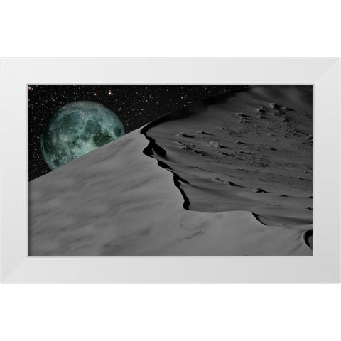 Space Moon White Modern Wood Framed Art Print by Phillip, Jamie