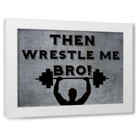 Wrestle White Modern Wood Framed Art Print by Phillip, Jamie