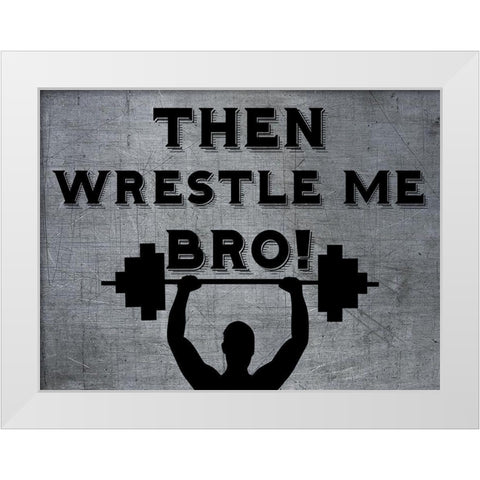 Wrestle White Modern Wood Framed Art Print by Phillip, Jamie