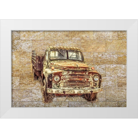 Vintage Truck White Modern Wood Framed Art Print by Phillip, Jamie