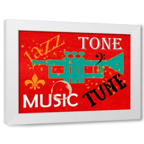 Jazz White Modern Wood Framed Art Print by Phillip, Jamie