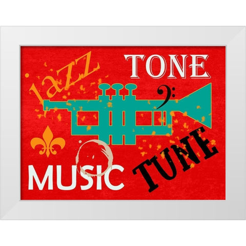 Jazz White Modern Wood Framed Art Print by Phillip, Jamie