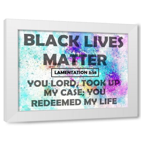 Black Lives Matter White Modern Wood Framed Art Print by Phillip, Jamie