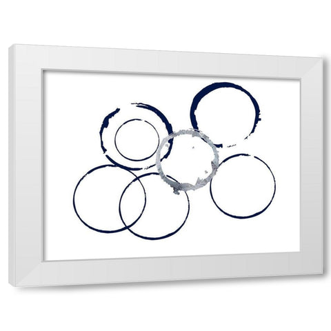Blue Rings White Modern Wood Framed Art Print by Phillip, Jamie