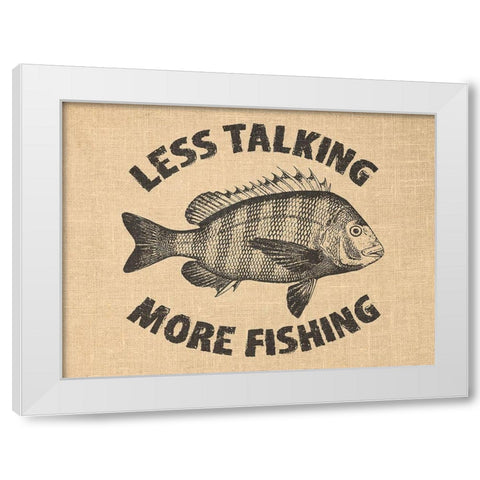 Fishing White Modern Wood Framed Art Print by Phillip, Jamie