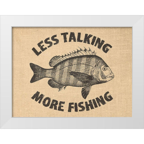 Fishing White Modern Wood Framed Art Print by Phillip, Jamie