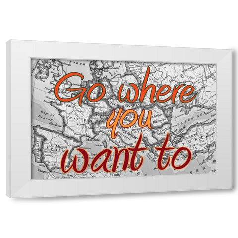 Travel White Modern Wood Framed Art Print by Phillip, Jamie
