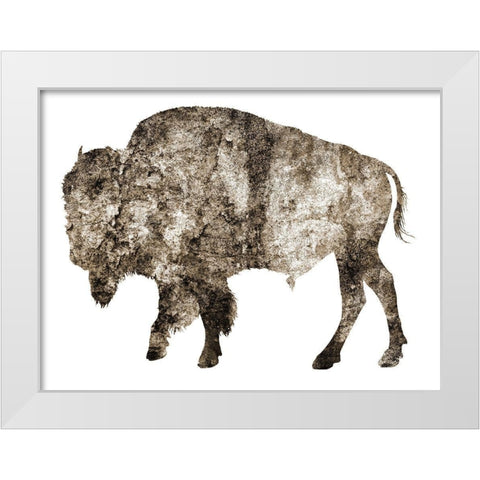 Rustic Bison 2 White Modern Wood Framed Art Print by Phillip, Jamie