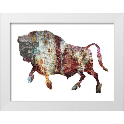 Rustic Bison 6 White Modern Wood Framed Art Print by Phillip, Jamie