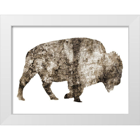 Rustic Bison 8 White Modern Wood Framed Art Print by Phillip, Jamie