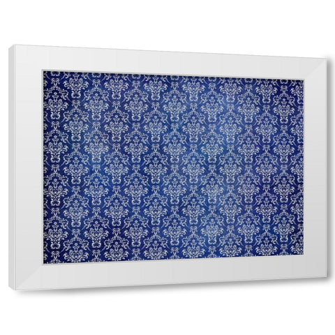 Indigo Pattern White Modern Wood Framed Art Print by Phillip, Jamie