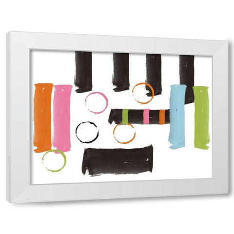 Retro Abstract White Modern Wood Framed Art Print by Phillip, Jamie