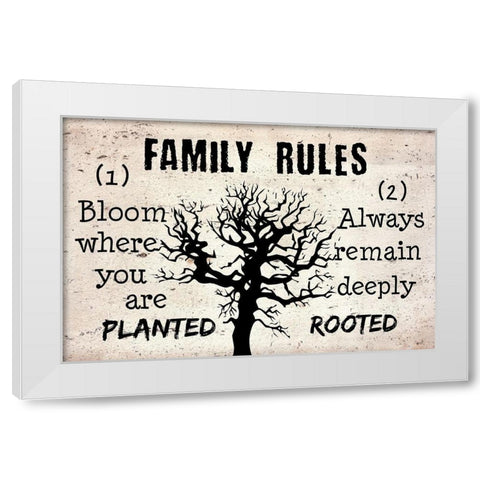 Family Rules White Modern Wood Framed Art Print by Phillip, Jamie