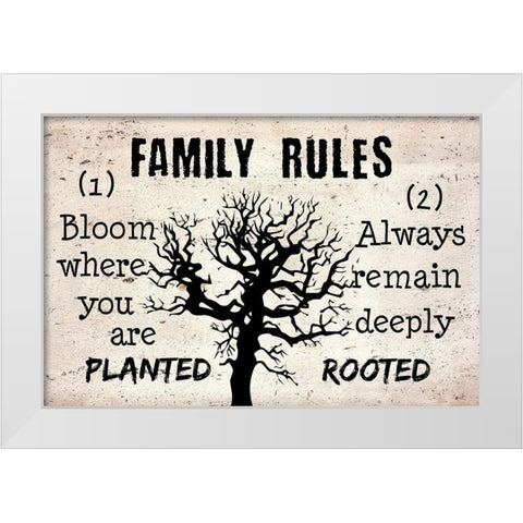 Family Rules White Modern Wood Framed Art Print by Phillip, Jamie