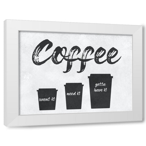 Coffe Shop White Modern Wood Framed Art Print by Phillip, Jamie