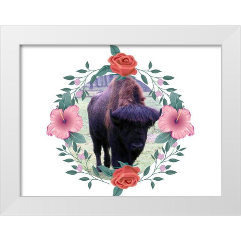 Buffalo Love White Modern Wood Framed Art Print by Phillip, Jamie