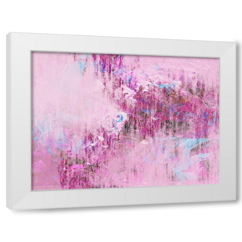 Plinko Pink White Modern Wood Framed Art Print by Phillip, Jamie