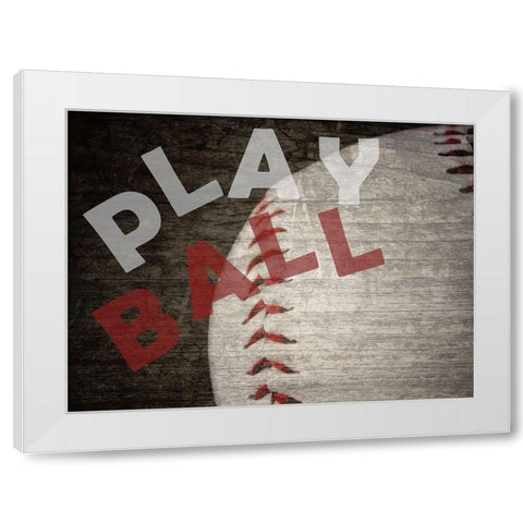 Play Ball White Modern Wood Framed Art Print by Phillip, Jamie