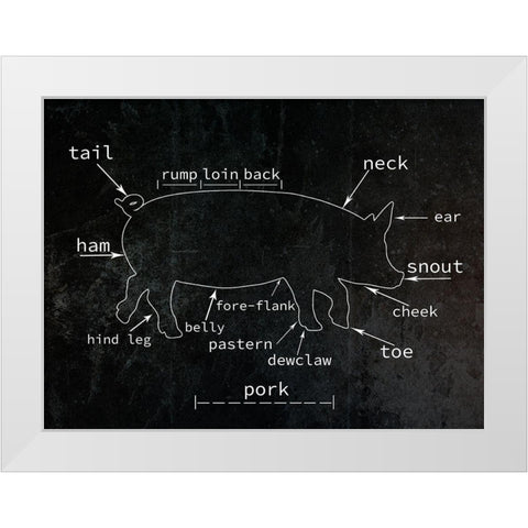 Pig White Modern Wood Framed Art Print by Phillip, Jamie