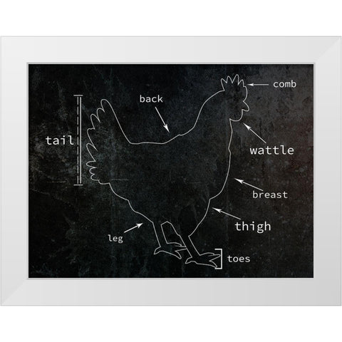 Chicken White Modern Wood Framed Art Print by Phillip, Jamie
