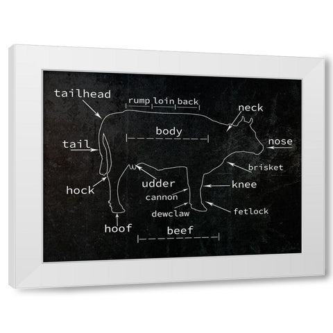 Cow White Modern Wood Framed Art Print by Phillip, Jamie