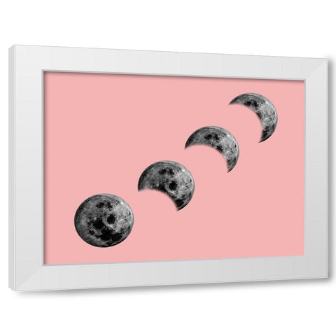 Pink Moon White Modern Wood Framed Art Print by Phillip, Jamie