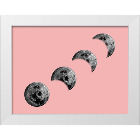 Pink Moon White Modern Wood Framed Art Print by Phillip, Jamie