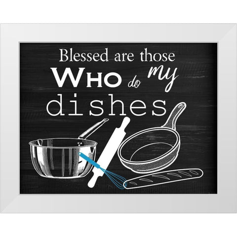 Dishes White Modern Wood Framed Art Print by Phillip, Jamie