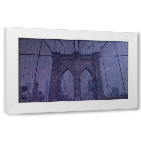 Starry Night New York White Modern Wood Framed Art Print by Phillip, Jamie