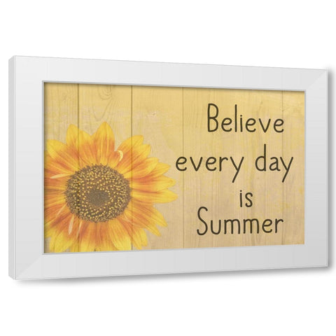 Sunflower White Modern Wood Framed Art Print by Phillip, Jamie