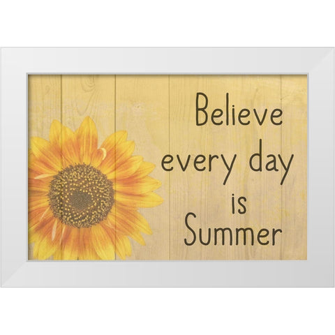 Sunflower White Modern Wood Framed Art Print by Phillip, Jamie