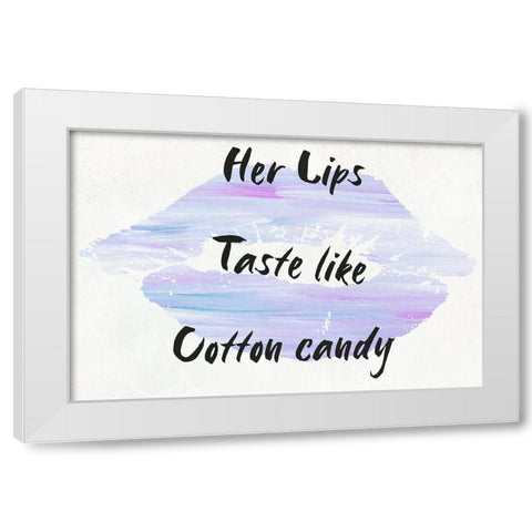 Cotton Candy Lips White Modern Wood Framed Art Print by Phillip, Jamie
