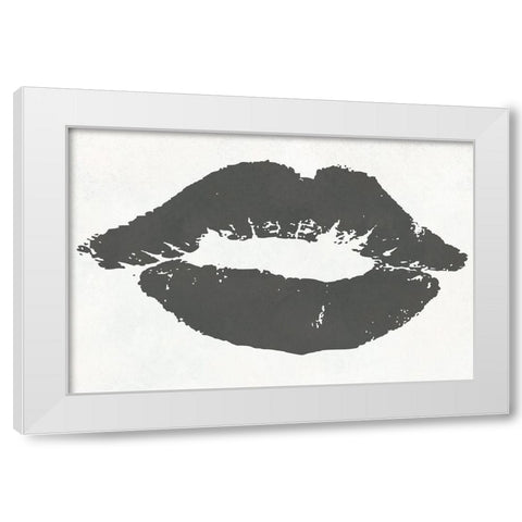 Cotton Candy Lips 3 White Modern Wood Framed Art Print by Phillip, Jamie