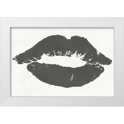 Cotton Candy Lips 3 White Modern Wood Framed Art Print by Phillip, Jamie