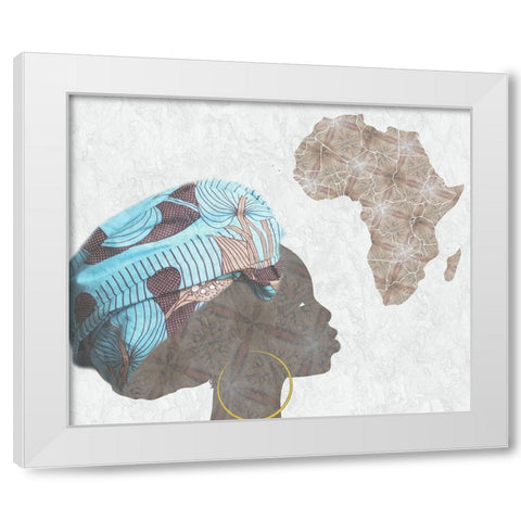 Mama Africa White Modern Wood Framed Art Print by Phillip, Jamie